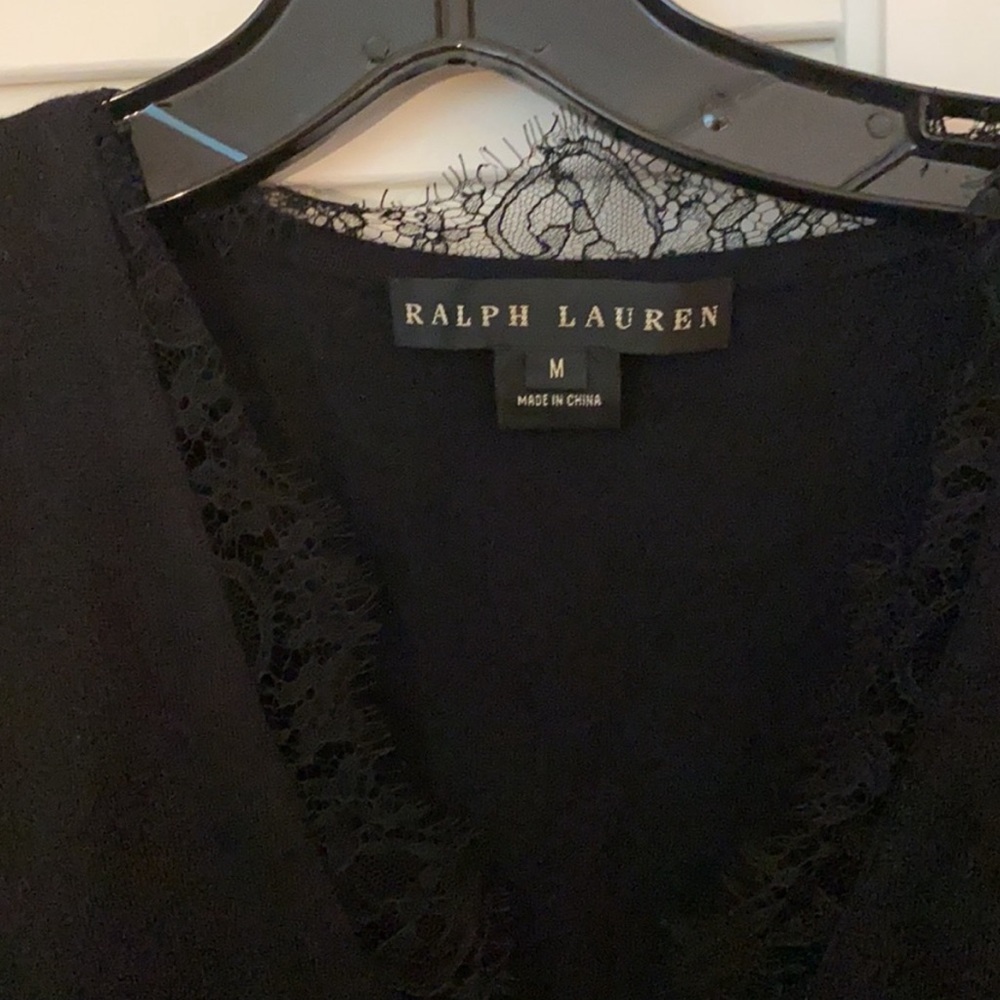 Ralph Lauren Black Label 100% cashmere and lace top